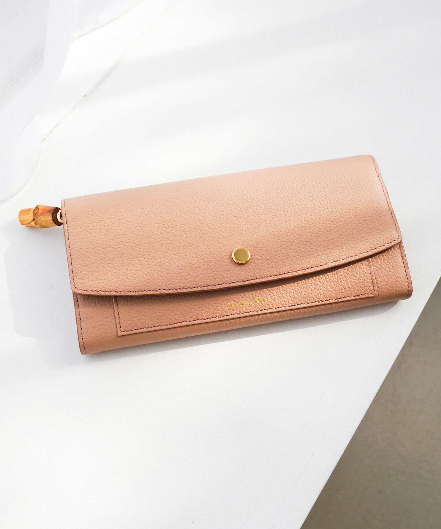 Jewelna Rose「Jewelna Rose フォリー・ウォレット 本革 長財布 15148」|財布|ピンクベージュ