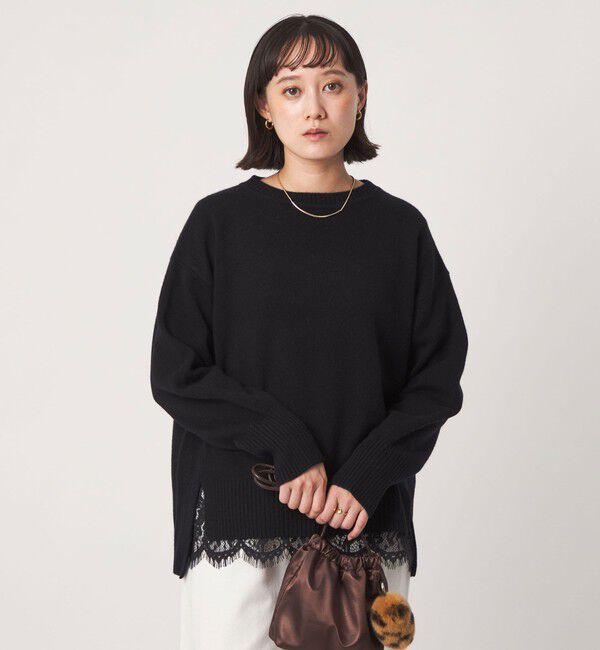 UNITED ARROWS green label relaxing「［size SHORTあり］SERENITY クルーネック プルオーバー ニット」|ニット・セーター|BLACK