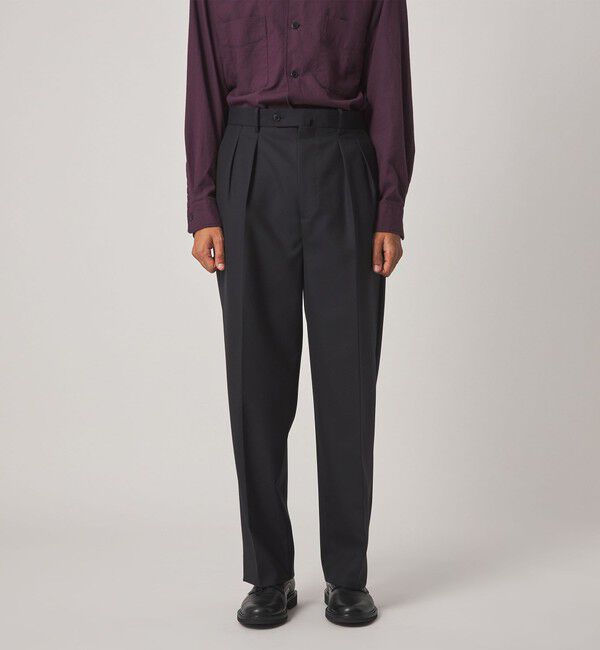 STEVEN ALAN「＜Steven Alan＞ マットピケ イン ツープリーツ ドレス トラウザーズ II」|スラックス|