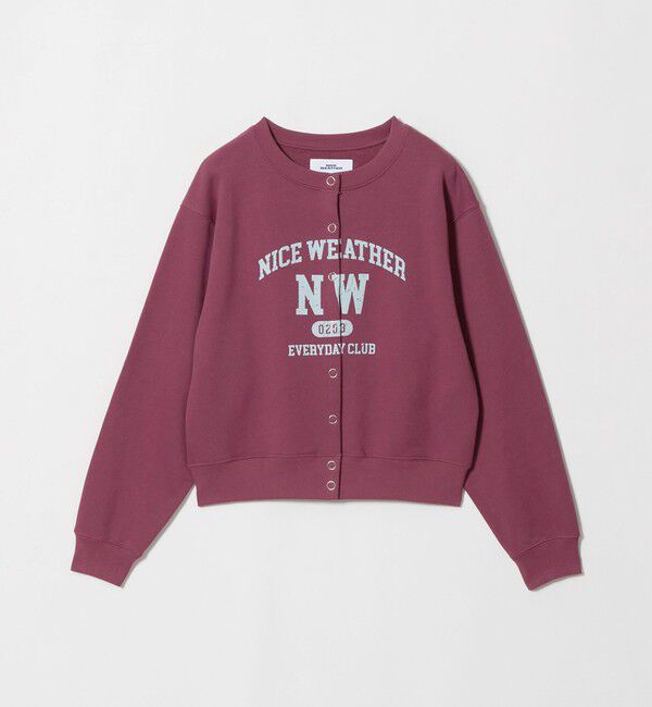NICE WEATHER「＜NICE WEATHER＞プリント スウェット カーディガン」|カーディガン|WINE