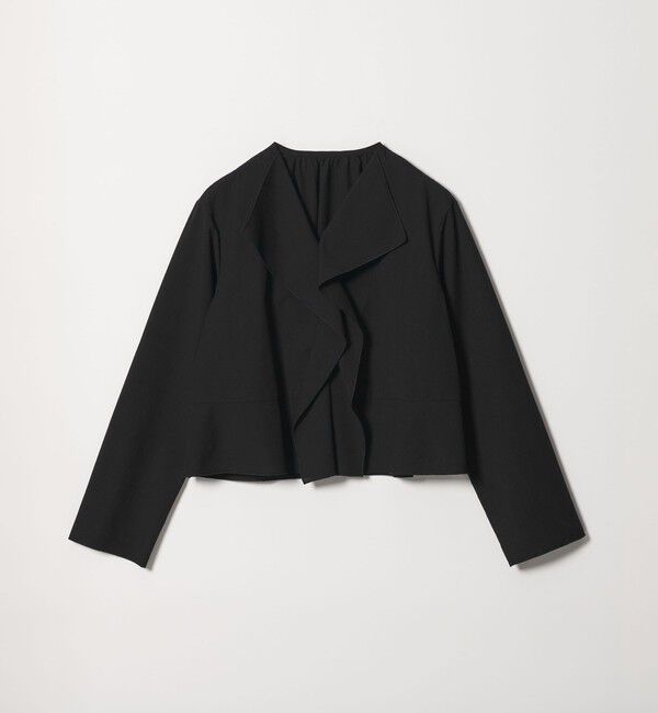 BEAUTY&YOUTH UNITED ARROWS「ソリッド＆ストライプ ラッフル シャツブラウス ウォッシャブル」|シャツ・ブラウス|BLACK