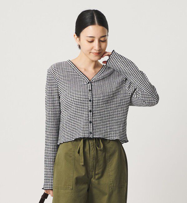 BEAUTY&YOUTH UNITED ARROWS「ソリッド＆チェック Vネック カーディガン」|カーディガン|