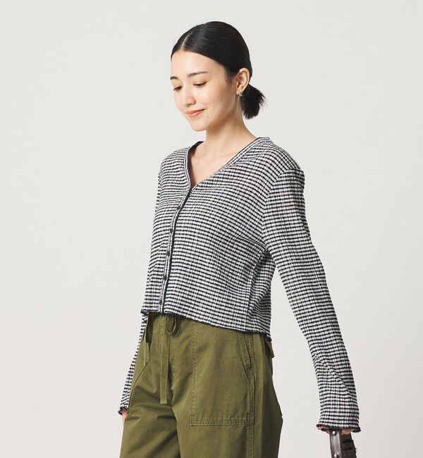 BEAUTY&YOUTH UNITED ARROWS「ソリッド＆チェック Vネック カーディガン」|カーディガン|