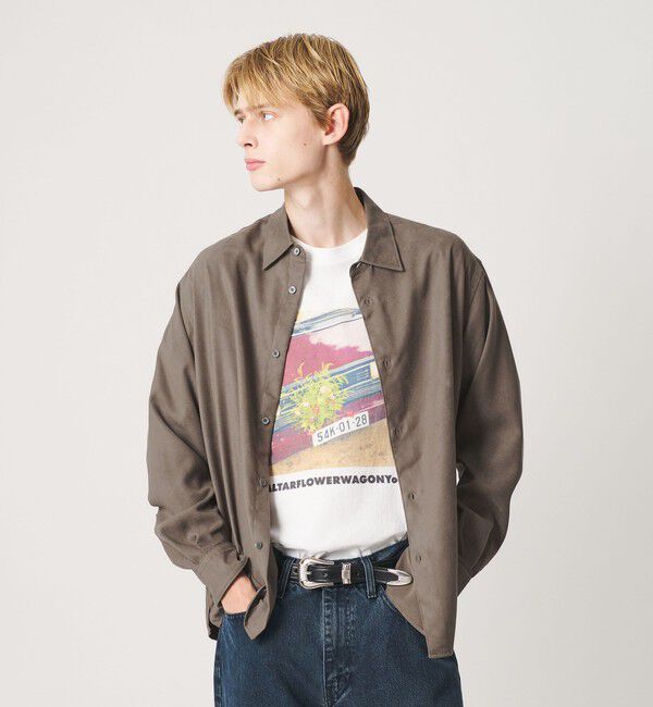 BEAUTY&YOUTH UNITED ARROWS「スエードタッチ レギュラー スクエア シャツ FORM型」|シャツ・ブラウス|MD.GRAY