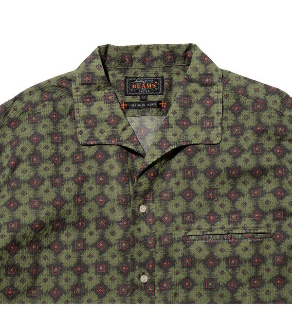 BEAMS PLUS「Italian Collar Mesh Print」|シャツ・ブラウス|