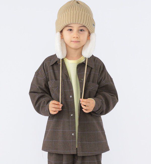 SHIPS KIDS「SHIPS KIDS:フェイクファー フラップ ワッチ」|ニット帽|