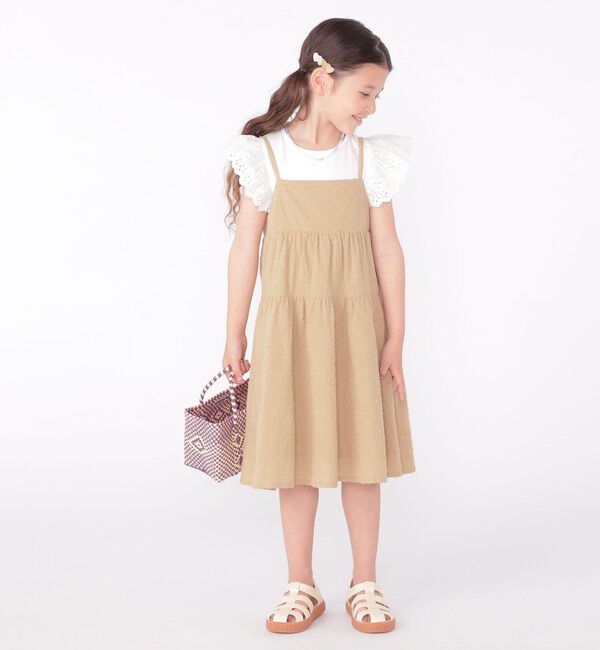 SHIPS KIDS「SHIPS KIDS:100～130cm / レース フリル 半袖 TEE」|Tシャツ・カットソー|