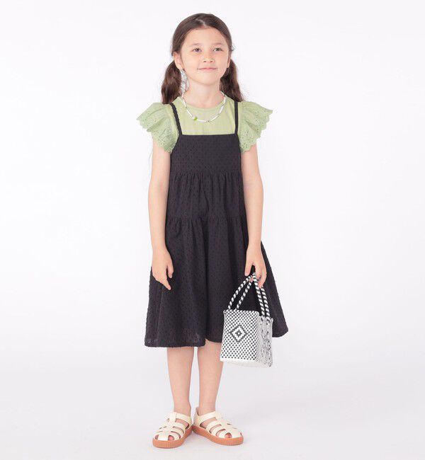SHIPS KIDS「SHIPS KIDS:100～130cm / レース フリル 半袖 TEE」|Tシャツ・カットソー|