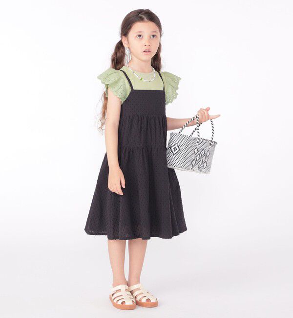 SHIPS KIDS「SHIPS KIDS:100～130cm / レース フリル 半袖 TEE」|Tシャツ・カットソー|