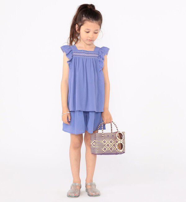 SHIPS KIDS「SHIPS KIDS:100～130cm / スモッキング フリル ブラウス」|シャツ・ブラウス|