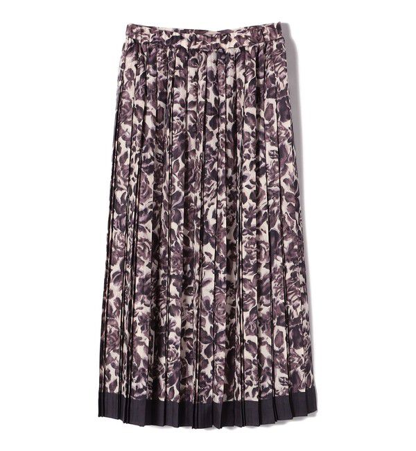SHIPS for women「SHIPS Primary Navy Label:フラワー パネル プリント プリーツ スカート」|スカート|
