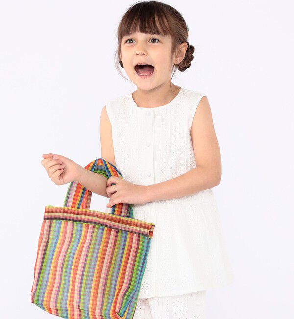 SHIPS KIDS「SHIPS KIDS:100～130cm / レース ペプラム ノースリーブ ブラウス」|シャツ・ブラウス|