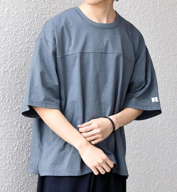 SHIPS any「【SHIPS any別注】RUSSELL ATHLETIC:〈吸水速乾/抗菌防臭〉Dri-Power(R) フットボール Tシャツ◇」|Tシャツ・カットソー|
