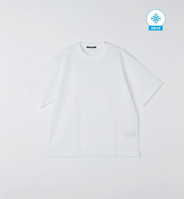 SHIPS「SHIPS:〈接触冷感〉リネン ライク ジャカード ショートスリーブ Tシャツ」|Tシャツ・カットソー|オフホワイト