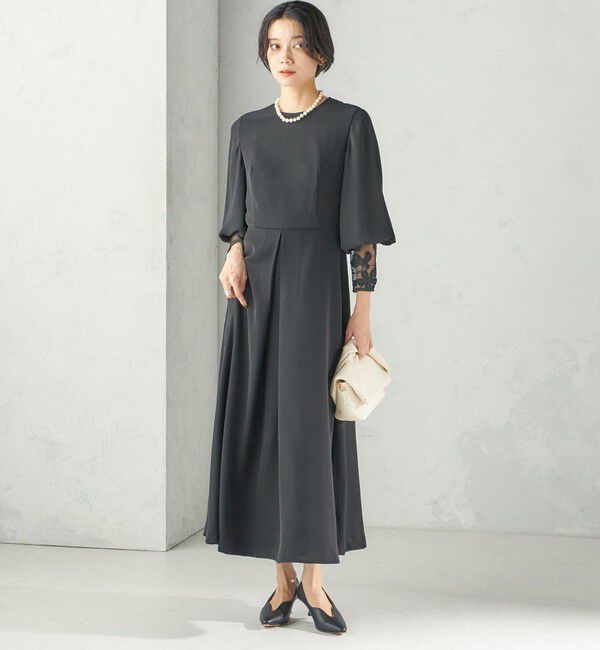 SHIPS for women「《予約》【SHIPS別注】kaene:〈洗濯機可能〉袖 レース フロント タック ワンピース（セレモニー対応可）」|ワンピース|