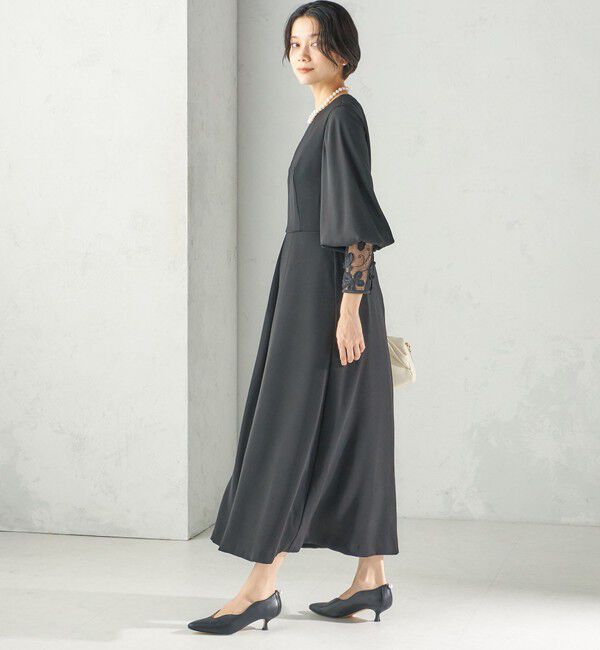 SHIPS for women「《予約》【SHIPS別注】kaene:〈洗濯機可能〉袖 レース フロント タック ワンピース（セレモニー対応可）」|ワンピース|