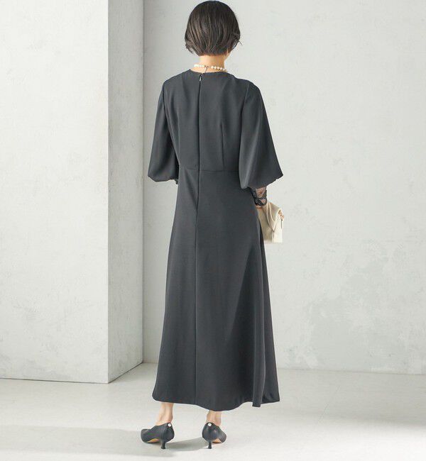 SHIPS for women「《予約》【SHIPS別注】kaene:〈洗濯機可能〉袖 レース フロント タック ワンピース（セレモニー対応可）」|ワンピース|