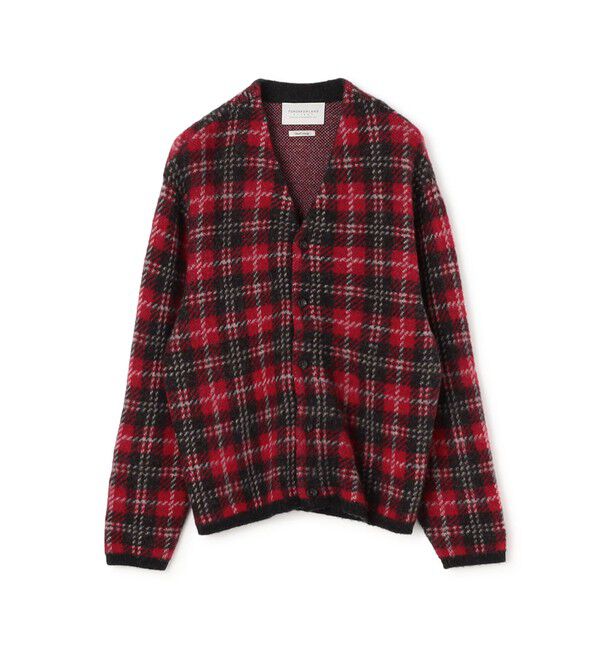 TOMORROWLAND MENS「【WEB先行予約】TOMORROWLAND tricot メリノウール チーゼル起毛 タータンチェックカーディガン」|カーディガン|18 レッド系