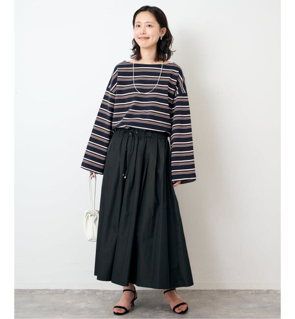 SLOBE IENA「マルチボーダーボートネックカットソー」|Tシャツ・カットソー|