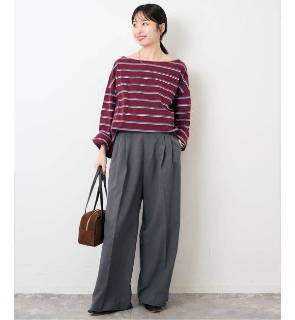SLOBE IENA「マルチボーダーボートネックカットソー」|Tシャツ・カットソー|