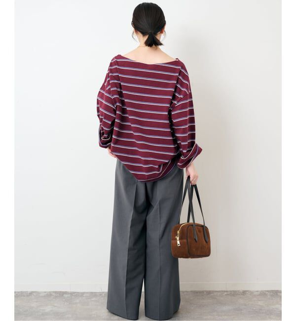 SLOBE IENA「マルチボーダーボートネックカットソー」|Tシャツ・カットソー|