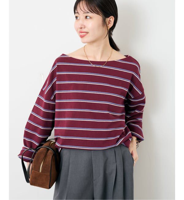 SLOBE IENA「マルチボーダーボートネックカットソー」|Tシャツ・カットソー|