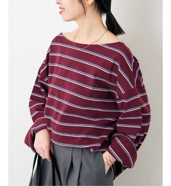 SLOBE IENA「マルチボーダーボートネックカットソー」|Tシャツ・カットソー|