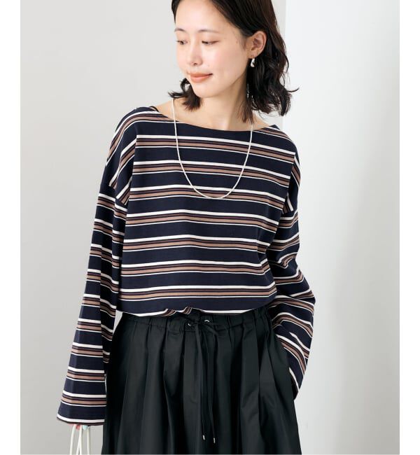 SLOBE IENA「マルチボーダーボートネックカットソー」|Tシャツ・カットソー|