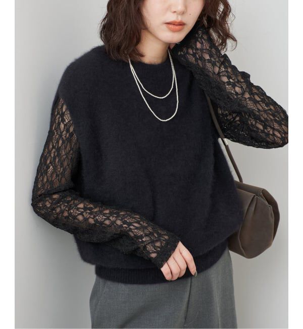SLOBE IENA「レースロングスリーブカットソー」|Tシャツ・カットソー|