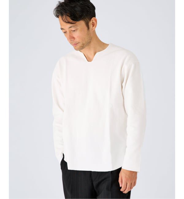 EDIFICE「スパン フライス  キーネック ロング Tシャツ」|Tシャツ・カットソー|