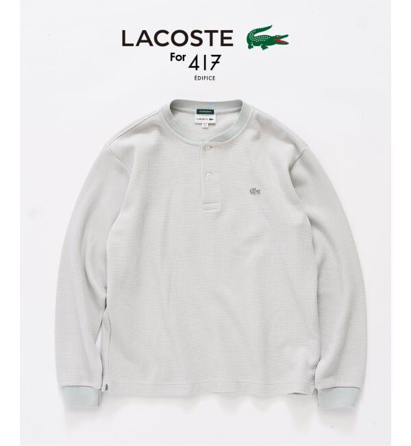 417 EDIFICE「LACOSTE &times; 417 ヘンリーネック ワッフルTシャツ」|Tシャツ・カットソー|グレー