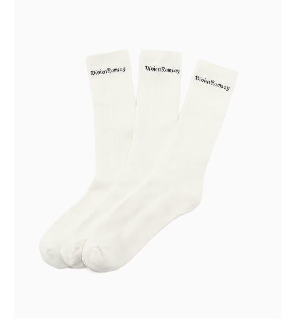 PULP「VIVIEN RAMSAY / ヴィヴィアンラムゼイ SPORTS SOCK(3 PACK)」|ソックス|ホワイト