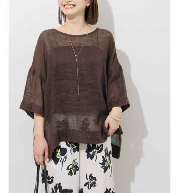 JOURNAL STANDARD relume「リネンガーゼハーフスリーブビッグプルオーバー」|シャツ・ブラウス|ブラウン