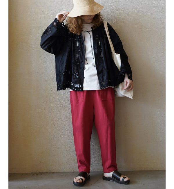 journal standard luxe「《追加》バテンレース スタンドカラーギャザーブラウス」|シャツ・ブラウス|
