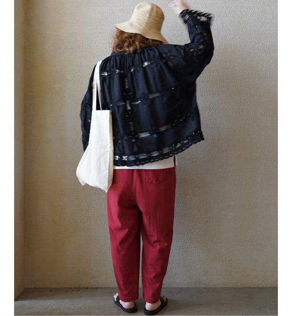journal standard luxe「《追加》バテンレース スタンドカラーギャザーブラウス」|シャツ・ブラウス|
