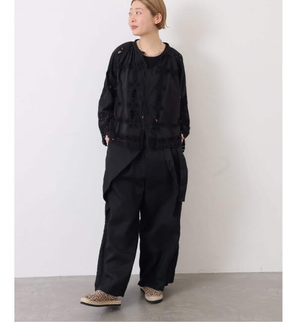 journal standard luxe「《追加》バテンレース スタンドカラーギャザーブラウス」|シャツ・ブラウス|