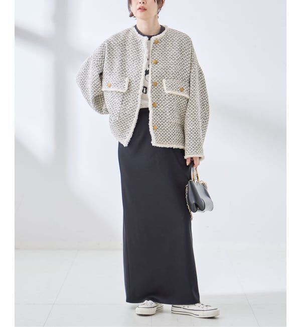 journal standard L'essage「《追加》GIOLICA ツイード D/Sジャケット」|ノーカラージャケット|