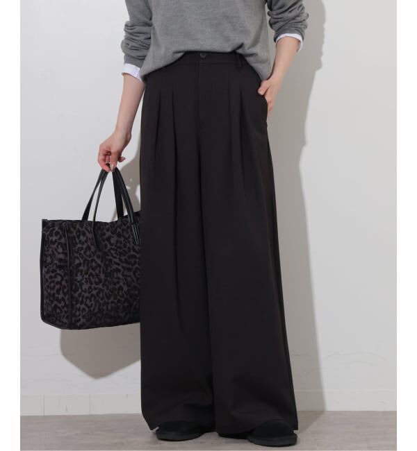 JOURNAL STANDARD relume「《予約》ウォッシャブルサージストレッチタックパンツ」|その他|ブラック