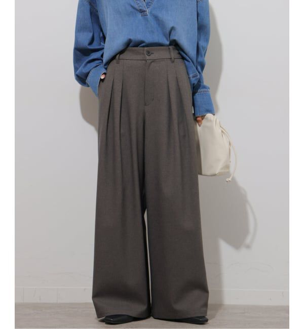 JOURNAL STANDARD relume「《予約》ウォッシャブルサージストレッチタックパンツ」|その他|グレー