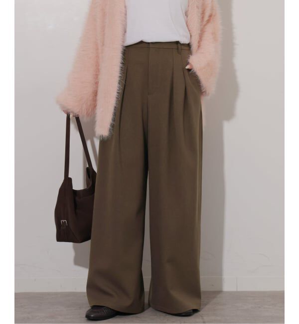 JOURNAL STANDARD relume「《予約》ウォッシャブルサージストレッチタックパンツ」|その他|ブラウン