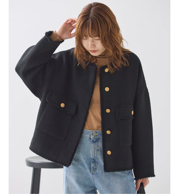 journal standard L'essage「《追加》GIOLICA ツイード D/Sジャケット」|ノーカラージャケット|