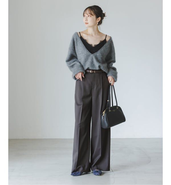 NOBLE「《追加・WEB限定カラーあり》エステルツイルストレッチスラックスパンツ」|スラックス|