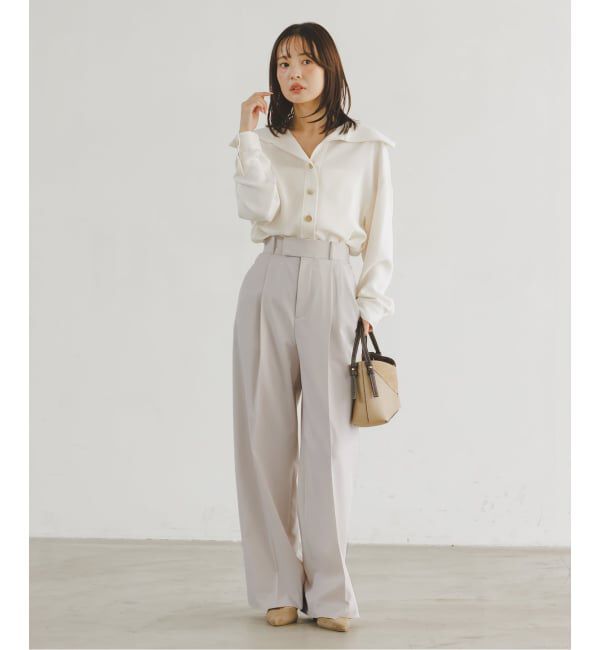 NOBLE「《追加・WEB限定カラーあり》エステルツイルストレッチスラックスパンツ」|スラックス|