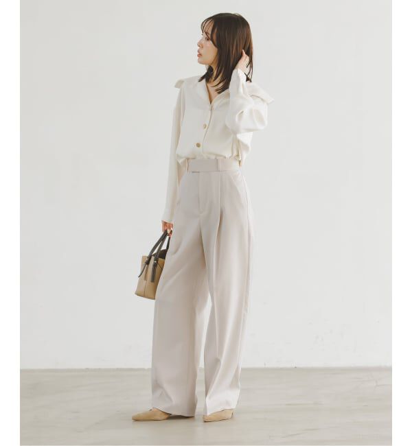 NOBLE「《追加・WEB限定カラーあり》エステルツイルストレッチスラックスパンツ」|スラックス|