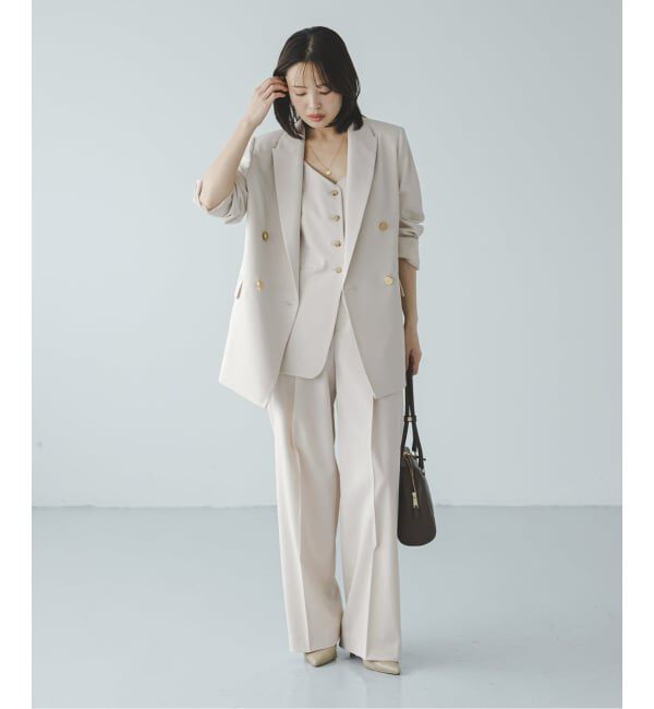 NOBLE「《追加・WEB限定カラーあり》エステルツイルストレッチスラックスパンツ」|スラックス|