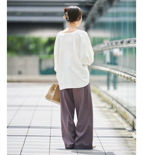 NOBLE「《追加・WEB限定カラーあり》エステルツイルストレッチスラックスパンツ」|スラックス|