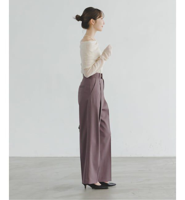 NOBLE「《追加・WEB限定カラーあり》エステルツイルストレッチスラックスパンツ」|スラックス|
