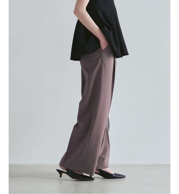 NOBLE「《追加・WEB限定カラーあり》エステルツイルストレッチスラックスパンツ」|スラックス|
