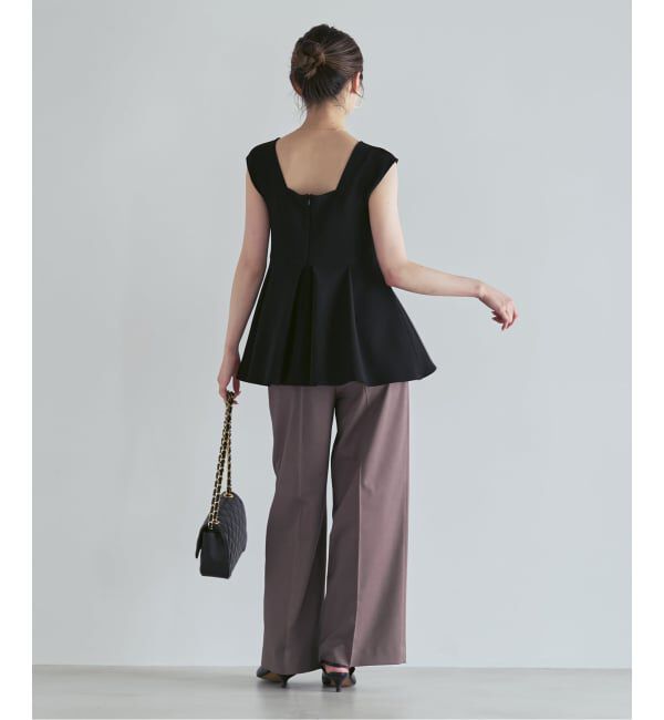NOBLE「《追加・WEB限定カラーあり》エステルツイルストレッチスラックスパンツ」|スラックス|