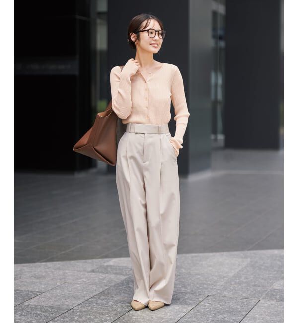 NOBLE「《追加・WEB限定カラーあり》エステルツイルストレッチスラックスパンツ」|スラックス|